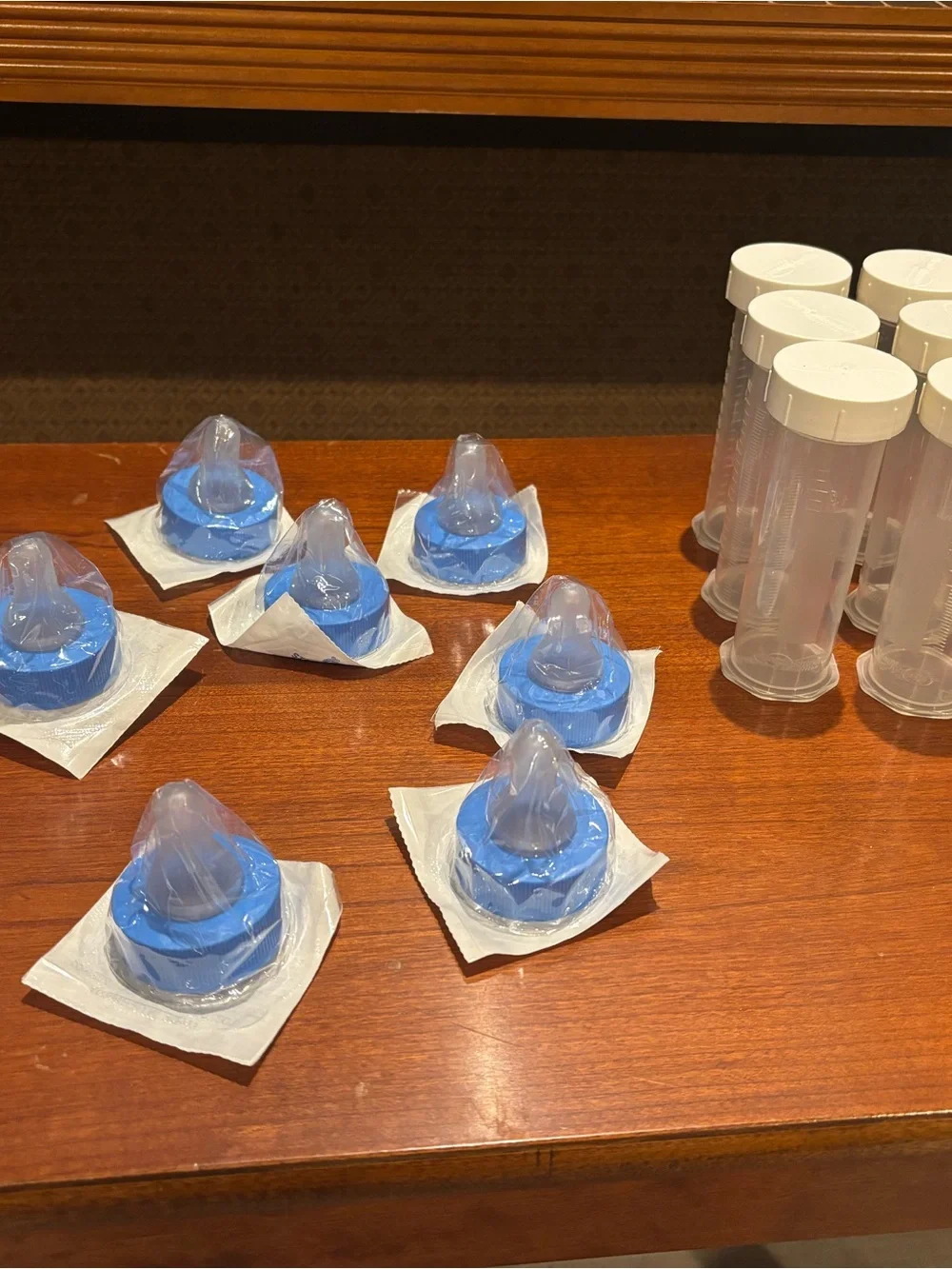 Baby Bottle nipples (standard flow) and 9 sterilized Grad-u-feed nursers